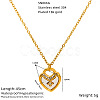 304 Stainless Steel Pave Clear Cubic Zirconia Pendant Necklaces with Natural White Shell for Women WGBBDC7-02-1