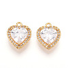 Brass Micro Pave Cubic Zirconia Charms KK-N261-117B-G-1