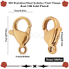 304 Stainless Steel Lobster Claw Clasps STAS-SP0001-73D-2