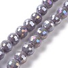 Electroplate Glass Beads Strands GLAA-E036-13-M-2