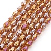 Electroplate Glass Beads Strands EGLA-D015-12x8mm-21-1
