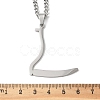 201 Stainless Steel Grim Reape Scythe Pendant Necklaces NJEW-H065-22P-3