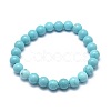 Natural Howlite Bead Stretch Bracelets BJEW-K212-C-011-2