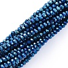 Electroplate Glass Beads Strands X-EGLA-F149-FP-05-2
