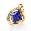 Brass Micro Pave Cubic Zirconia Pendants ZIRC-O044-19MC-G-3