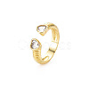Brass Micro Pave Cubic Zirconia Cuff Rings RJEW-S045-155G-3