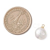 Natural Nucleated Pearl Keshi Pearl Flat Round Charms PALLOY-JF04781-2