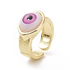 Resin Horse Eye Open Cuff Ring RJEW-P032-41G-2