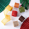 3 Rolls 3 Colors Polyester Imitation Linen Wrapping Ribbon OCOR-YS0001-02B-10