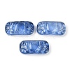 Spray Painted Transparent Glass Connector Charms X1-GLAA-H035-06D-1