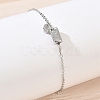 Brass Micro Pave Clear Cubic Zirconia Column Charm Bracelets KK-CBA6980-26P-3