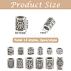 24Pcs 12 Styles Viking Symbol Brass European Beads KK-HS0002-28AS-2