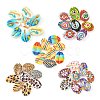 40Pcs 5 Styles Printed Natural Cowrie Shell Beads SHEL-FS0001-05-1