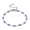 Enamel Horse Eye Link Chains Bracelet BJEW-P271-05P-2