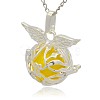 Silver Color Plated Brass Cage Pendants KK-J213-16S-3