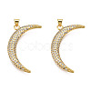 Brass Micro Pave Clear Cubic Zirconia Pendants KK-N227-140LG-2