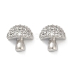Mushroom Brass Micro Pave Clear Cubic Zirconia Stud Earrings EJEW-F895-17P-4