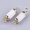Electroplate Natural  White Jade  Links connectors G-S344-01K-2