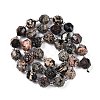 Natural Snowflake Obsidian Beads Strands G-O201B-133G-5