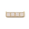 Brass Micro Pave Clear Cubic Zirconia Connector Charms CU-CBA30E8-01G-B02-1