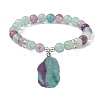 Natural Mixed Gemstone & Synthetic Hematite Beaded Stretch Bracelet BJEW-JB09760-3