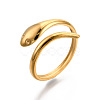 Ion Plating(IP) 304 Stainless Steel Snake Cuff Ring RJEW-N038-113LG-1
