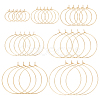 54Pcs 7 Styles Brass Hoop Earring Findings KK-BC0013-33G-1