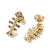 Brass Micro Cubic Zirconia Stud Earrings KK-S516-02G-2