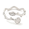 Non-Tarnish 304 Stainless Steel Cuff Finger Ring Components X-STAS-P365-28P-2