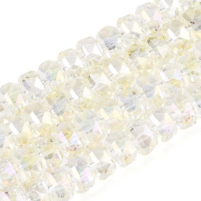 Electroplate Transparent Glass Beads Strands EGLA-N022-04A-D20-1