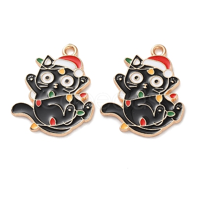 Christmas Theme Alloy Enamel Pendants X-ENAM-Z022-03B-1