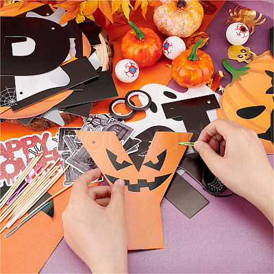 Halloween Decoration Paper Flag Banners DIY-WH0453-12A-1