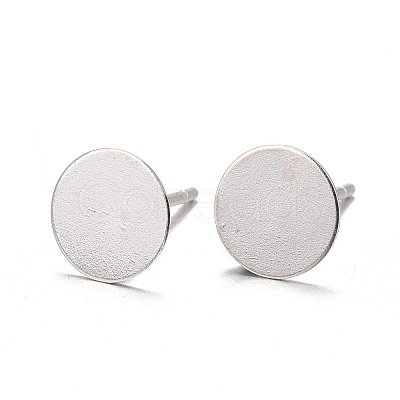 925 Sterling Silver Flat Pad Stud Earring Findings STER-K167-045F-S-1
