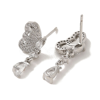 Brass Stud Earrings EJEW-R162-15B-P-1