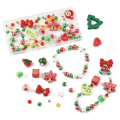 100Pcs 19 Styles Christmas Acrylic Beads MACR-FS0002-33-1