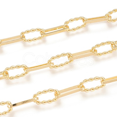 Brass Handmade Paperclip Chains CHC-M019-11G-1