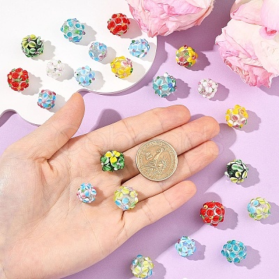 8Pcs 8 Colors Handmade Bumpy Lampwork Beads LAMP-YW0004-17-1