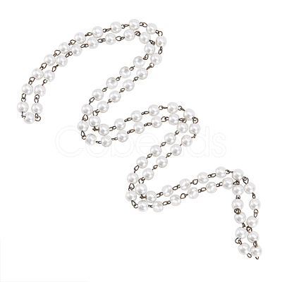 Handmade Glass Pearl Beads Chains AJEW-PH00489-02-1