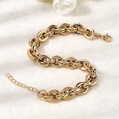 304 Stainless Steel Link Chain Bracelets for Women BJEW-P388-01G-1