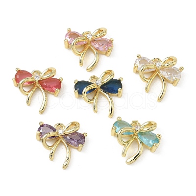 Brass Micro Pave Cubic Zirconia Charms KK-A300-01G-1