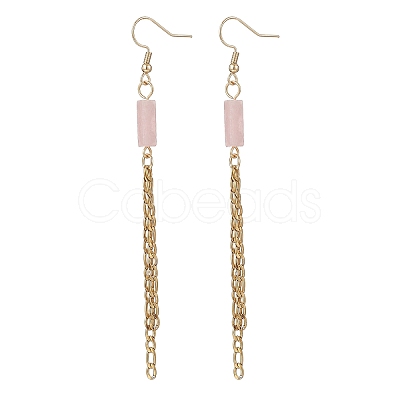Rectangle Mixed Stone Dangle Earrings EJEW-JE06750-1