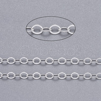 Brass Flat Oval Cable Chains CHC029Y-S-1