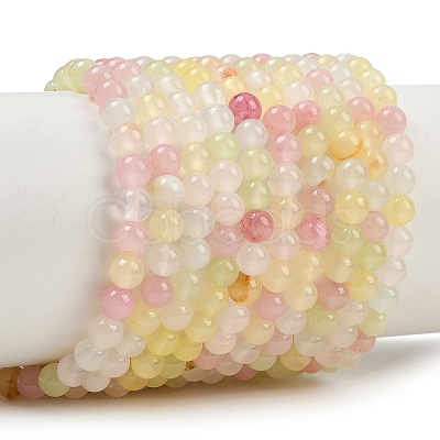 Natural Colorful Green Jade Beads Strands G-G757-01-4mm-1