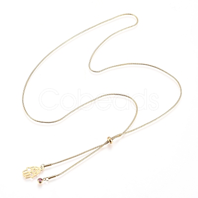 Adjustable 304 Stainless Steel Lariat Necklaces NJEW-Z005-03G-1