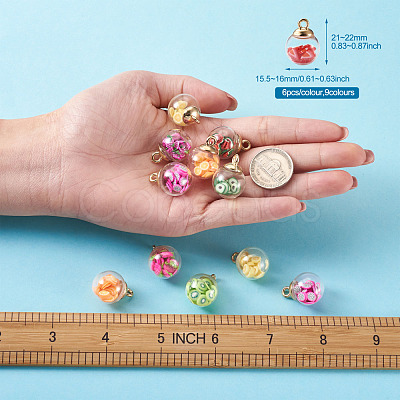 Transparent Glass Globe Pendants GLAA-TA0001-07-1