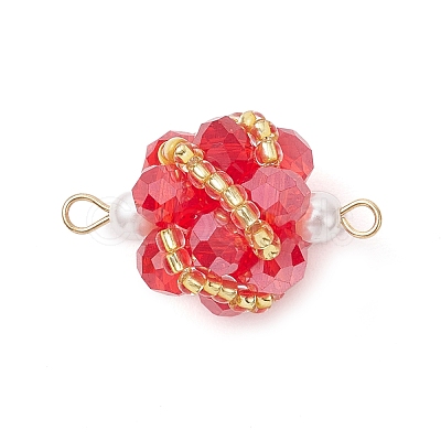 Glass Beaded Round Sphere Links PALLOY-MZ00874-05-1