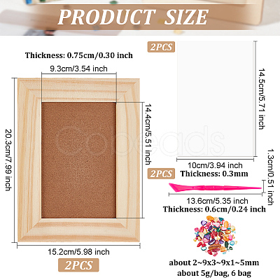 DIY Chips Shell Mosaic Photo Frame Making Kit DIY-OC0004-48-1
