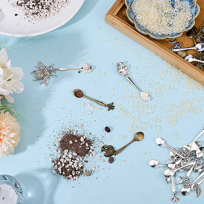 32Pcs 8 Styles Alloy Coffee Tea Spoon PALLOY-DR00002-1