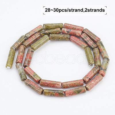 Natural Unakite Beads Strands G-OC0001-61-1