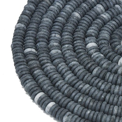 Frosted Natural Black Agate Beads Strands G-K389-C45-01-1